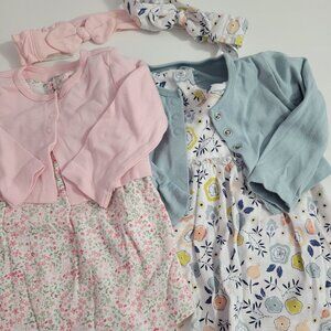 2 Carter's Dress and Sweater bundles Girl 6-9 Months